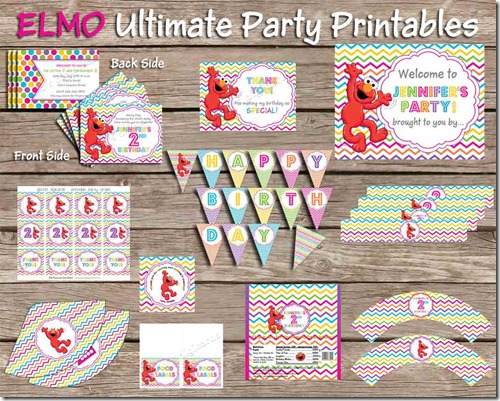 Elmo Chevron Pink ULTIMATE PACKAGE  Layout